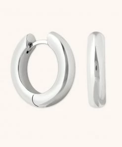 Astrid & Miyu Bold Medium Hoops In Silver