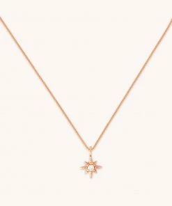Astrid & Miyu Twilight Star Pendant Necklace In Rose Gold