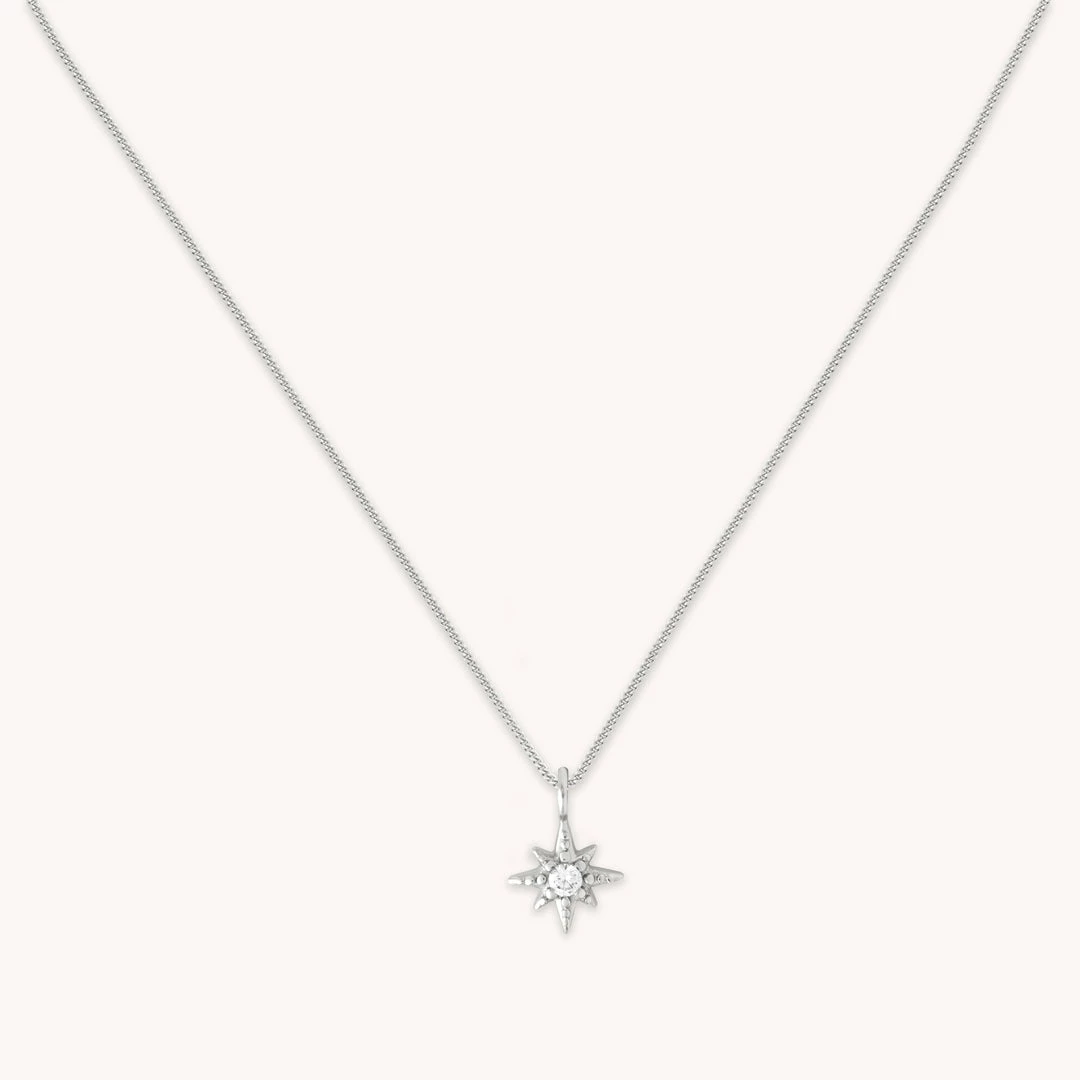 Astrid & Miyu Twilight Star Pendant Necklace In Silver New In 3 Astrid & Miyu Twilight Star Pendant Necklace In Silver New In