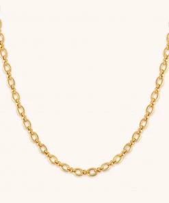 Astrid & Miyu Open Link Chain Necklace In Gold