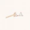 Astrid & Miyu Triangle Crystal Stud Earrings In Rose Gold New In