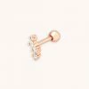 Astrid & Miyu Gleam Crystal Barbell In Rose Gold New In