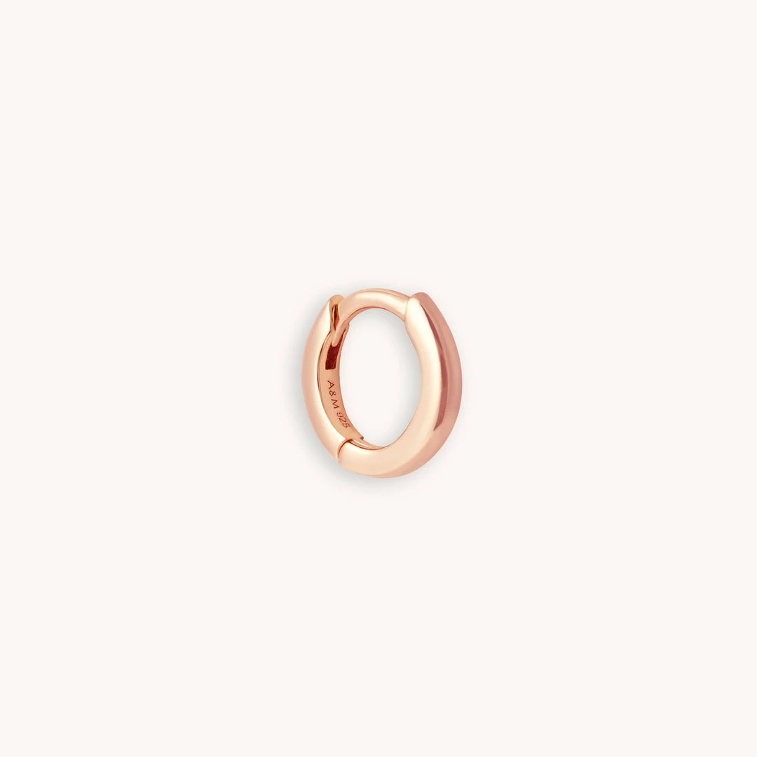 Astrid & Miyu Essential 6.5mm Hoop In Rose Gold 3 Astrid & Miyu Essential 6.5mm Hoop In Rose Gold