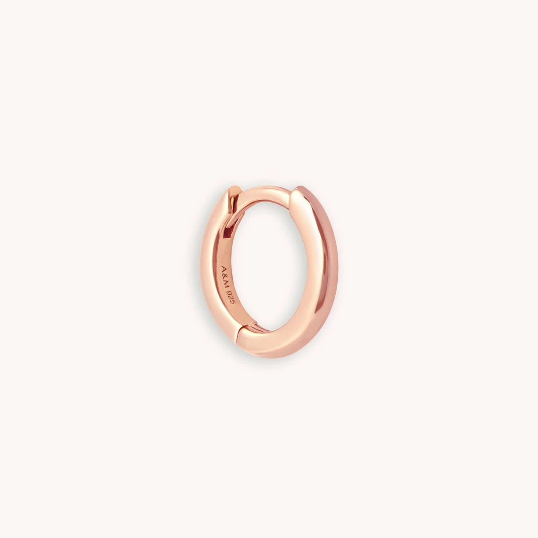 Astrid & Miyu New In Essential 8mm Hoop In Rose Gold 3 Astrid & Miyu New In Essential 8mm Hoop In Rose Gold