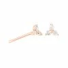 Astridandmiyu Triple Crystal Stud Earrings In Rose Gold 2 Astridandmiyu Triple Crystal Stud Earrings In Rose Gold