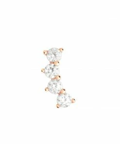 Astridandmiyu Curved Crystal Barbell In Rose Gold