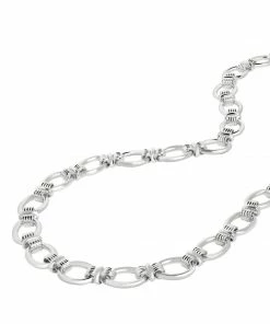 Astridandmiyu Ribbed Link Chain Necklace In Silver Sale