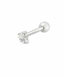 Astridandmiyu Sunbeam Crystal Barbell In Silver