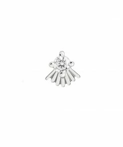 Astridandmiyu Sunbeam Crystal Barbell In Silver