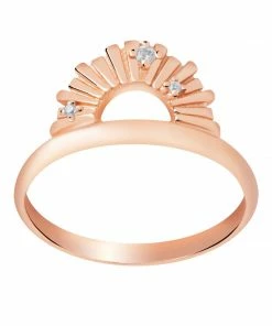 Astridandmiyu Sale Sunbeam Crystal Ring In Rose Gold