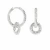 Astridandmiyu Sale Luminous Charm Hoops In Silver 1 Astridandmiyu Sale Luminous Charm Hoops In Silver