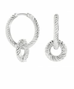 Astridandmiyu Sale Luminous Charm Hoops In Silver