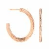 Astridandmiyu Etched Crystal Hoops In Rose Gold