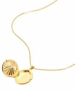 Astridandmiyu Solstice Locket Pendant Necklace In Gold