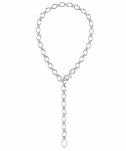 Astridandmiyu Ribbed Link Chain Necklace In Silver Sale