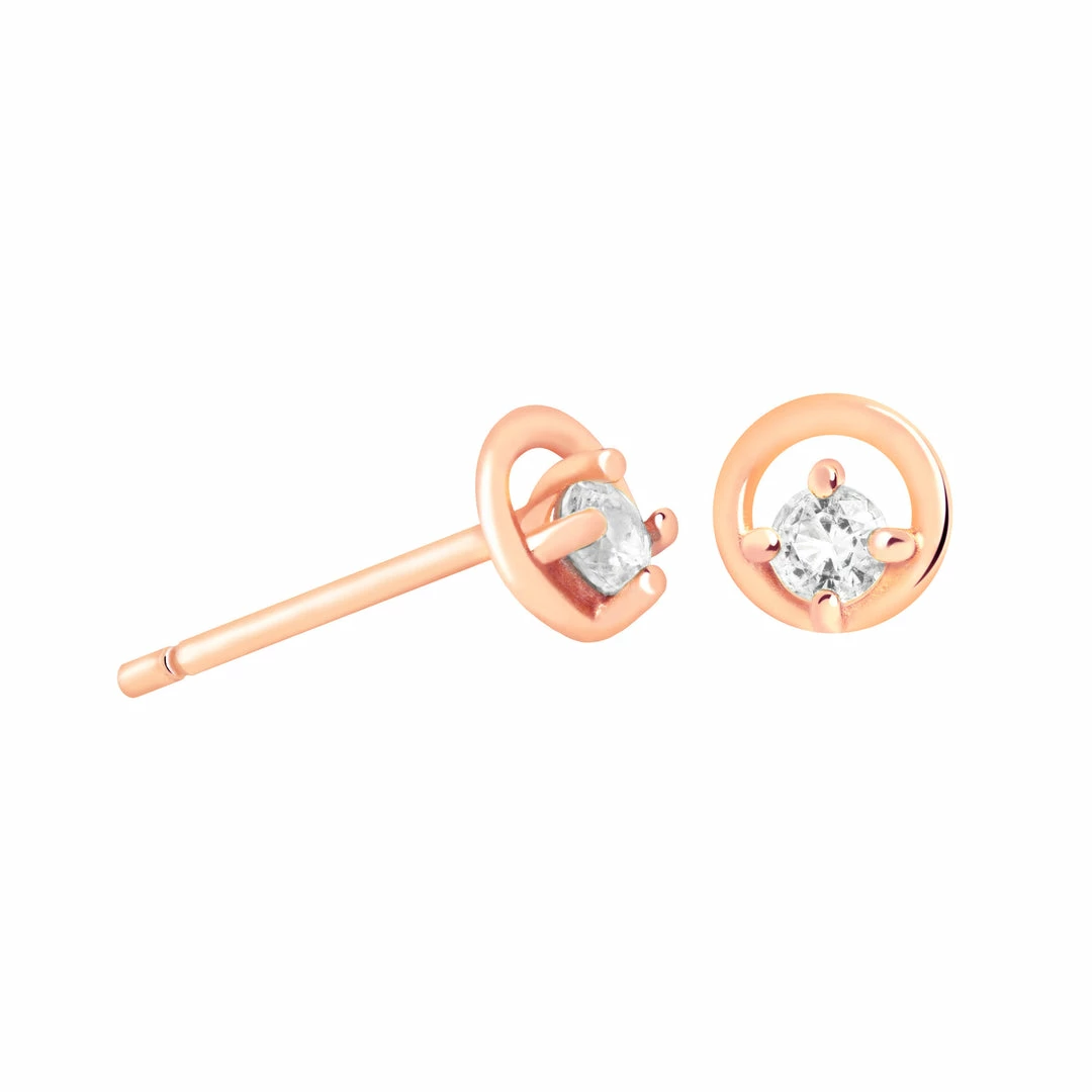 Astrid & Miyu Gleam Crystal Stud Earrings In Rose Gold Sale 3 Astrid & Miyu Gleam Crystal Stud Earrings In Rose Gold Sale