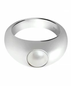 Astridandmiyu Illume Pearl Dome Ring In Silver