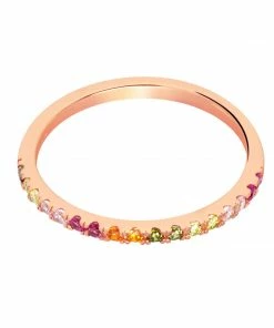 Astridandmiyu Rings Iridescent Ring In Rose Gold