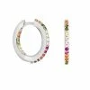 Astridandmiyu Iridescent Hoops In Silver Earrings