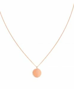 Astridandmiyu Necklaces Crystal Crescent Pendant Necklace In Rose Gold