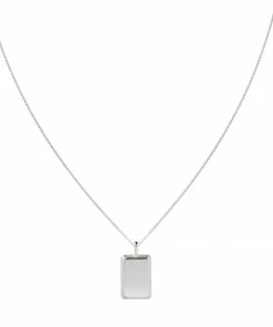 Astridandmiyu Etched ID Necklace In Silver