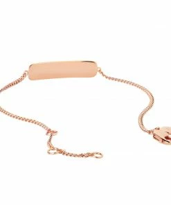 Astridandmiyu Etched ID Bracelet In Rose Gold