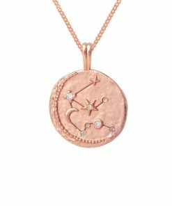 Astrid & Miyu Aquarius Zodiac Pendant Necklace In Rose Gold Pendant Necklaces 11 Astrid & Miyu Aquarius Zodiac Pendant Necklace In Rose Gold Pendant Necklaces