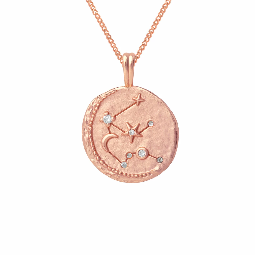 Astrid & Miyu Aquarius Zodiac Pendant Necklace In Rose Gold Pendant Necklaces 5 Astrid & Miyu Aquarius Zodiac Pendant Necklace In Rose Gold Pendant Necklaces