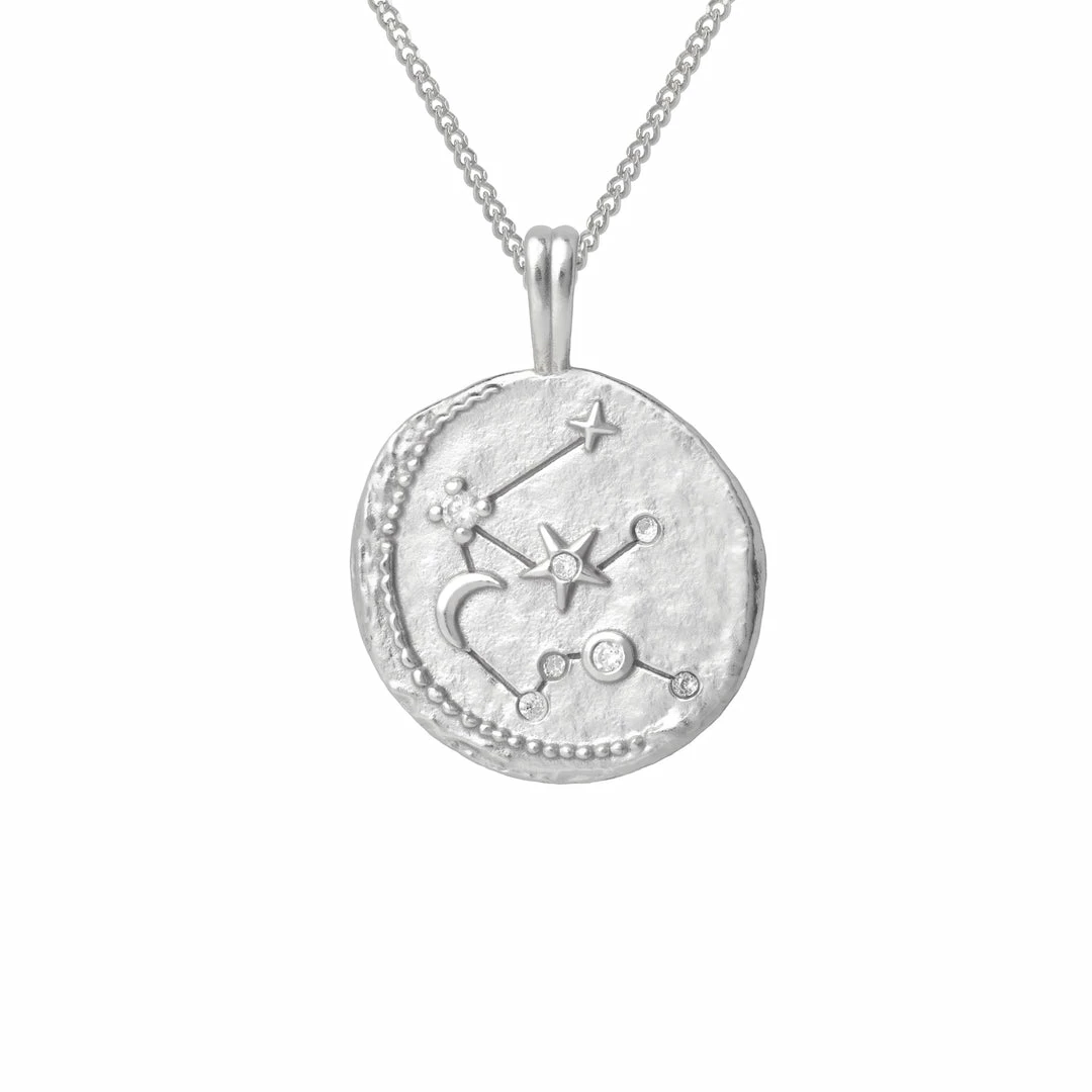 Astrid & Miyu Aquarius Zodiac Pendant Necklace In Silver Zodiac Necklaces 5 Astrid & Miyu Aquarius Zodiac Pendant Necklace In Silver Zodiac Necklaces