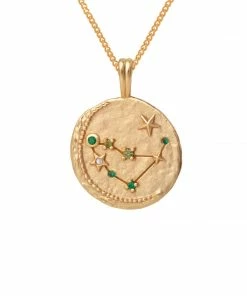 Astrid & Miyu Capricorn Zodiac Pendant Necklace In Gold