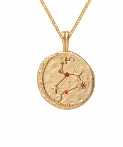 Astrid & Miyu Leo Zodiac Pendant Necklace In Gold Zodiac Necklaces 10 Astrid & Miyu Leo Zodiac Pendant Necklace In Gold Zodiac Necklaces