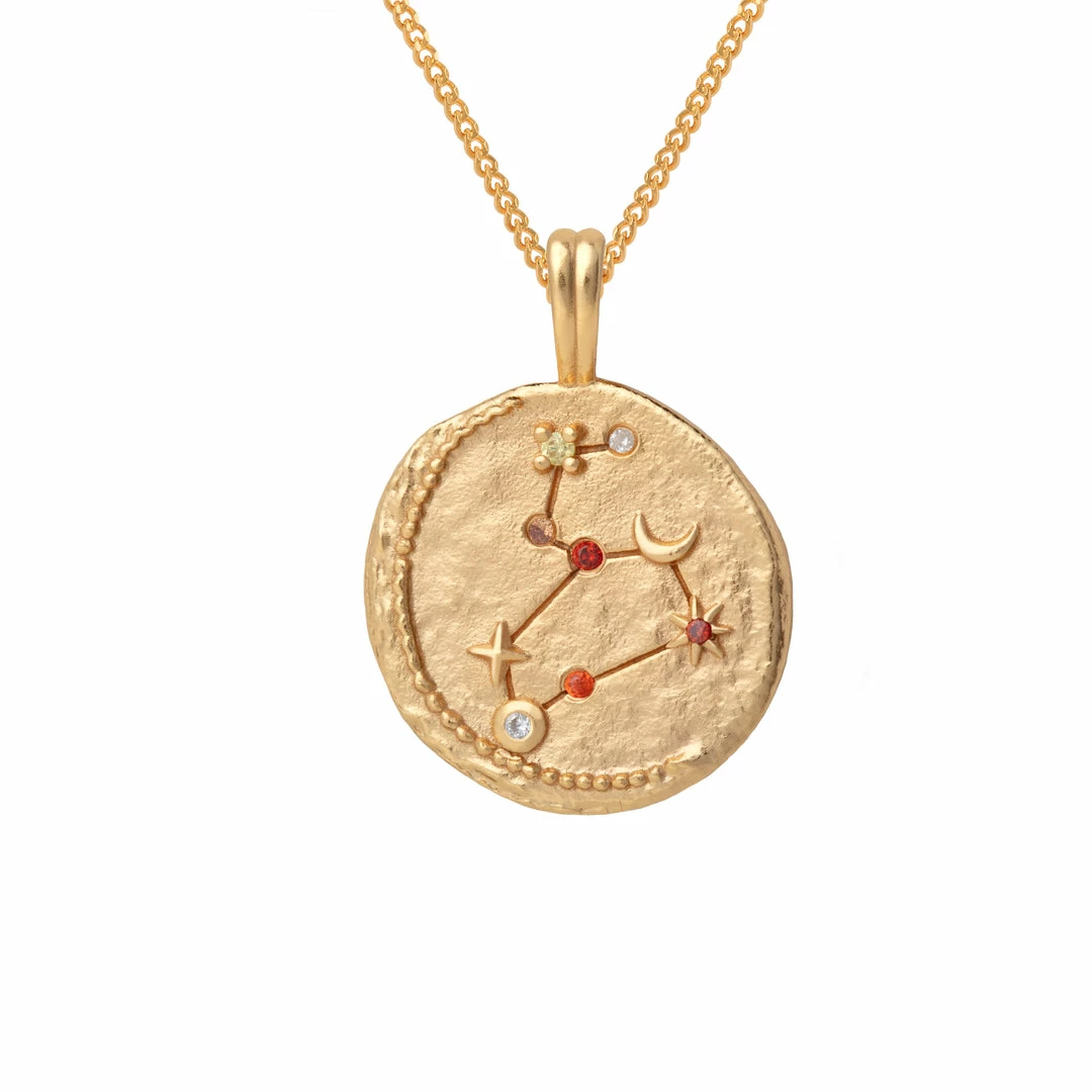 Astrid & Miyu Leo Zodiac Pendant Necklace In Gold Zodiac Necklaces 5 Astrid & Miyu Leo Zodiac Pendant Necklace In Gold Zodiac Necklaces