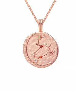 Astrid & Miyu Leo Zodiac Pendant Necklace In Rose Gold Zodiac Necklaces 11 Astrid & Miyu Leo Zodiac Pendant Necklace In Rose Gold Zodiac Necklaces