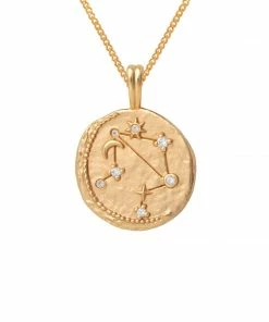Astrid & Miyu Libra Zodiac Pendant Necklace In Gold Zodiac Necklaces 10 Astrid & Miyu Libra Zodiac Pendant Necklace In Gold Zodiac Necklaces