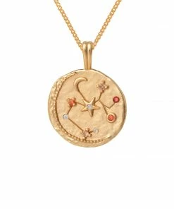 Astrid & Miyu Zodiac Necklaces Sagittarius Zodiac Pendant Necklace In Gold