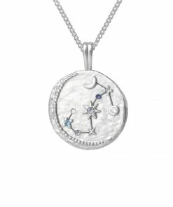 Astrid & Miyu Scorpio Zodiac Pendant Necklace In Silver