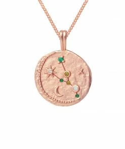 Astrid & Miyu Necklaces Taurus Zodiac Pendant Necklace In Rose Gold
