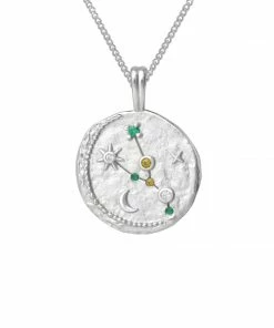 Astrid & Miyu Zodiac Necklaces Taurus Zodiac Pendant Necklace In Silver