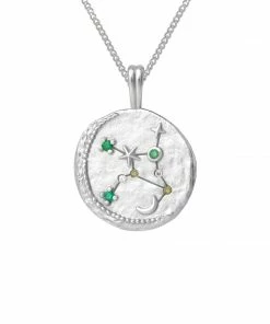 Astrid & Miyu Virgo Zodiac Pendant Necklace In Silver 11 Astrid & Miyu Virgo Zodiac Pendant Necklace In Silver