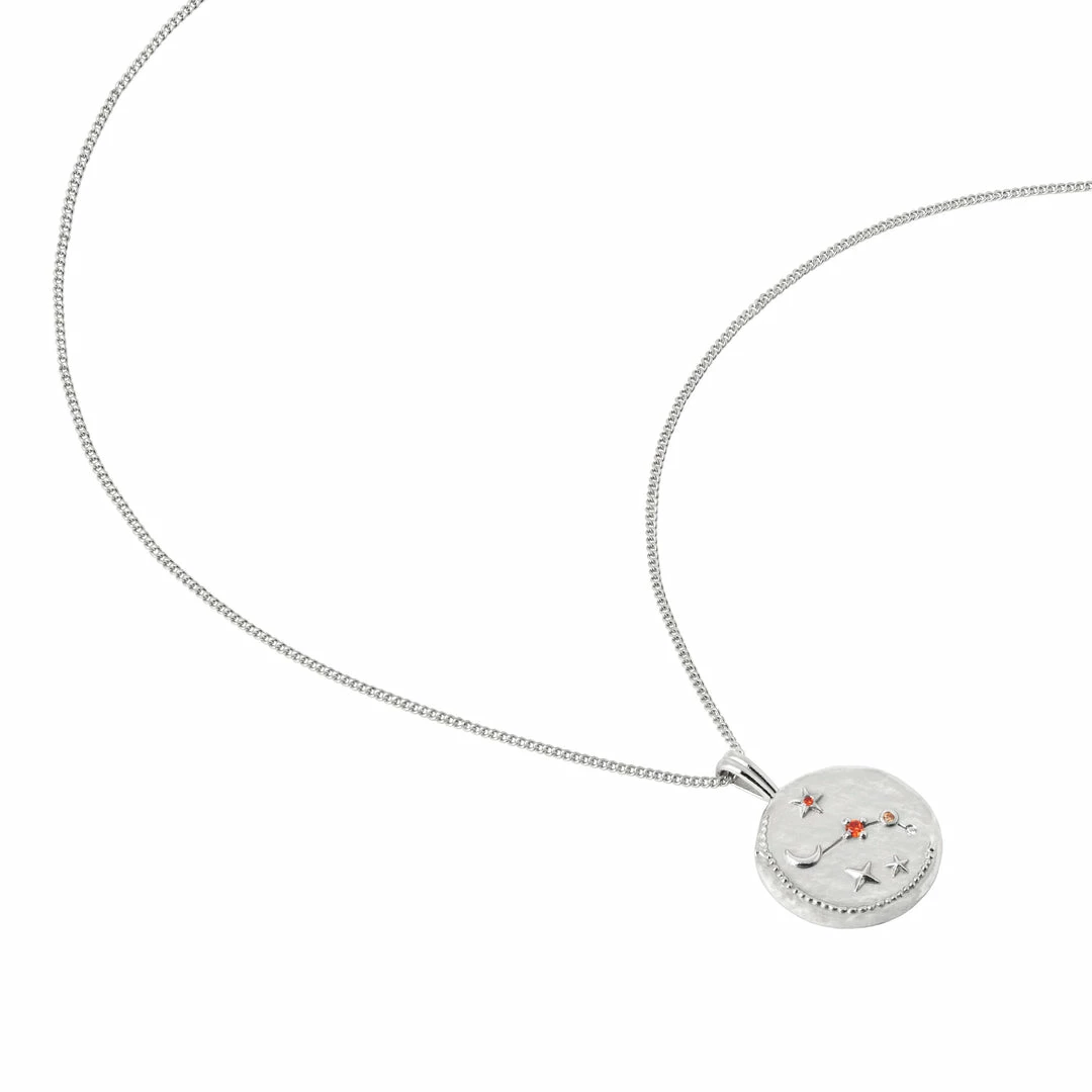 Astrid & Miyu Aries Zodiac Pendant Necklace In Silver 7 Astrid & Miyu Aries Zodiac Pendant Necklace In Silver