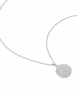 Astrid & Miyu Gemini Zodiac Pendant Necklace In Silver Zodiac Necklaces