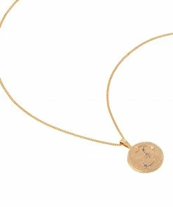 Astrid & Miyu Scorpio Zodiac Pendant Necklace In Gold