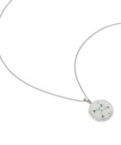 Astrid & Miyu Virgo Zodiac Pendant Necklace In Silver 13 Astrid & Miyu Virgo Zodiac Pendant Necklace In Silver
