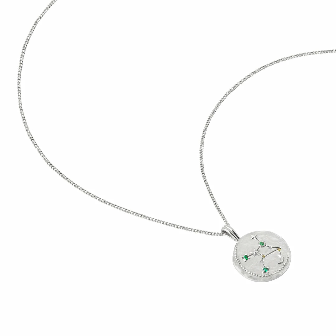 Astrid & Miyu Virgo Zodiac Pendant Necklace In Silver 7 Astrid & Miyu Virgo Zodiac Pendant Necklace In Silver
