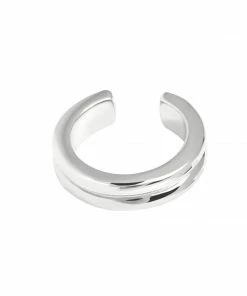 Astrid & Miyu Ripple Ear Cuff In Silver Earrings