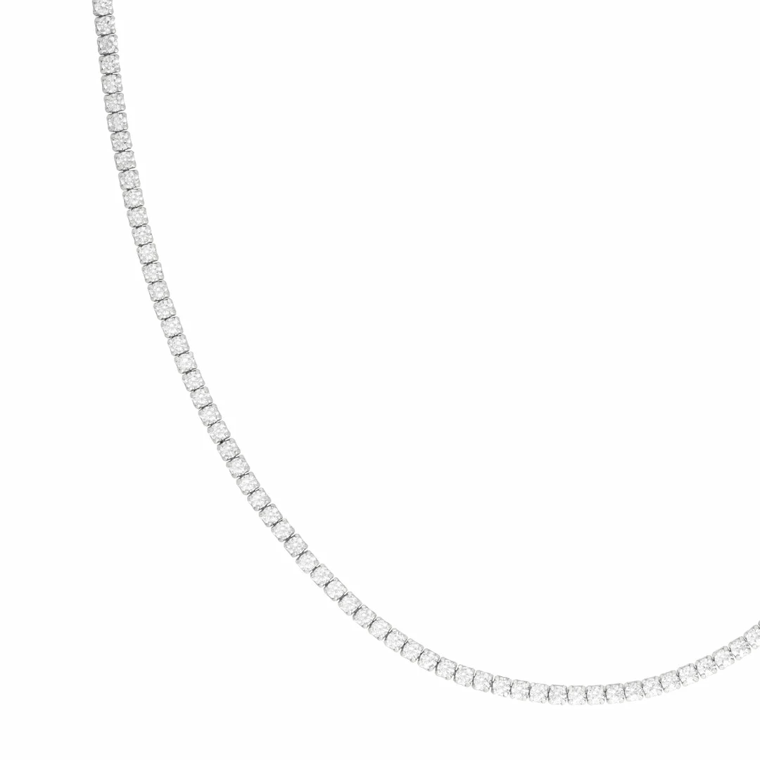 Astrid & Miyu Necklaces Tennis Chain Necklace In Silver 7 Astrid & Miyu Necklaces Tennis Chain Necklace In Silver