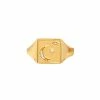 Astrid & Miyu Sale Celestial Signet Ring In Gold