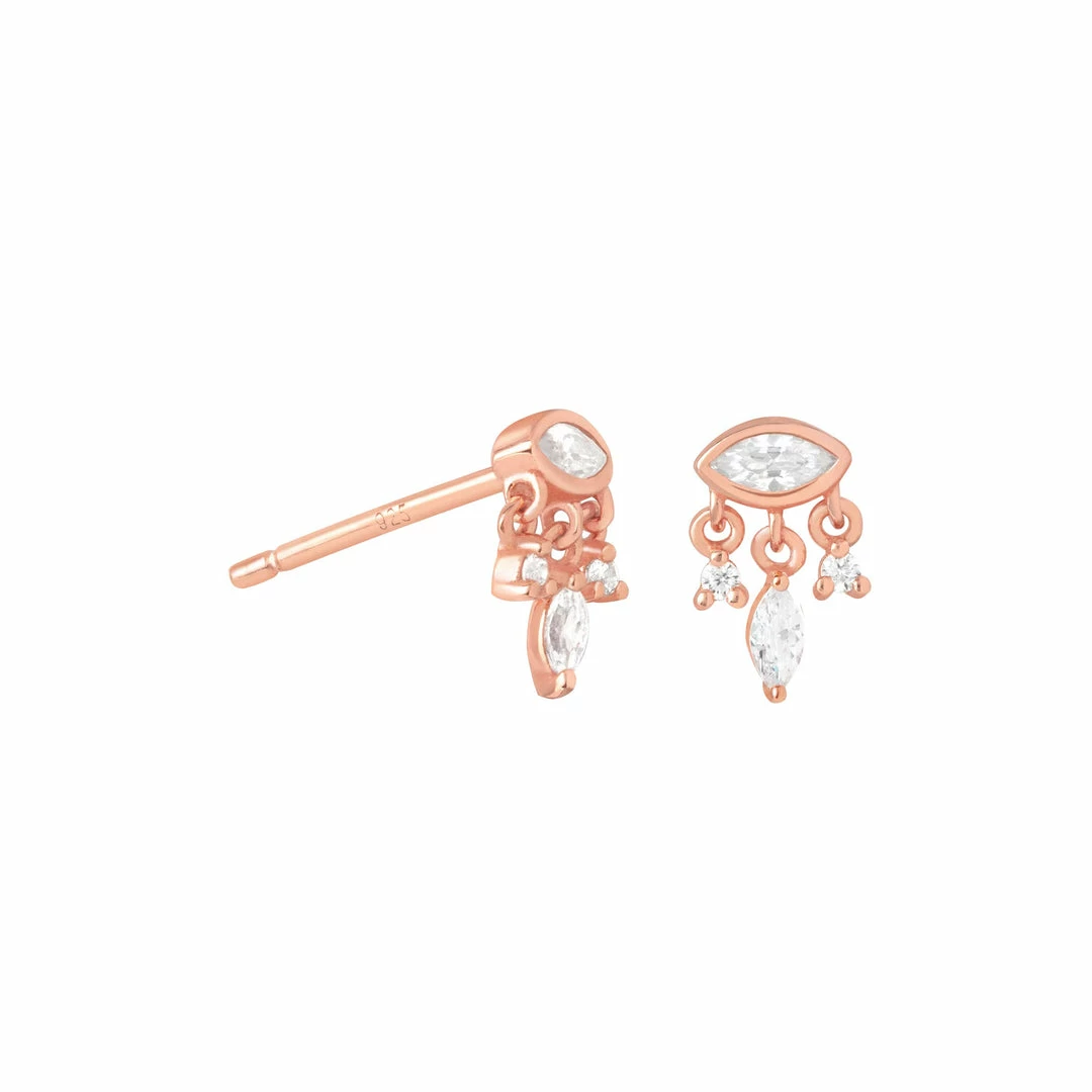 Astrid & Miyu Sale Elysian Stud Earrings In Rose Gold 3 Astrid & Miyu Sale Elysian Stud Earrings In Rose Gold
