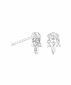 Astrid & Miyu Sale Elysian Stud Earrings In Silver