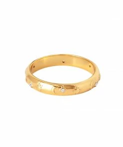 Astrid & Miyu Celestial Band Ring In Gold